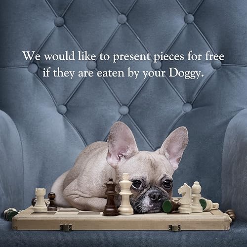 Miniatura 2 de AA - Caja de ajedrez y damas de madera plegable de 15 pulgadas Caja de madera de haya con incrustaciones de nogal y arce, Caja de caoba con