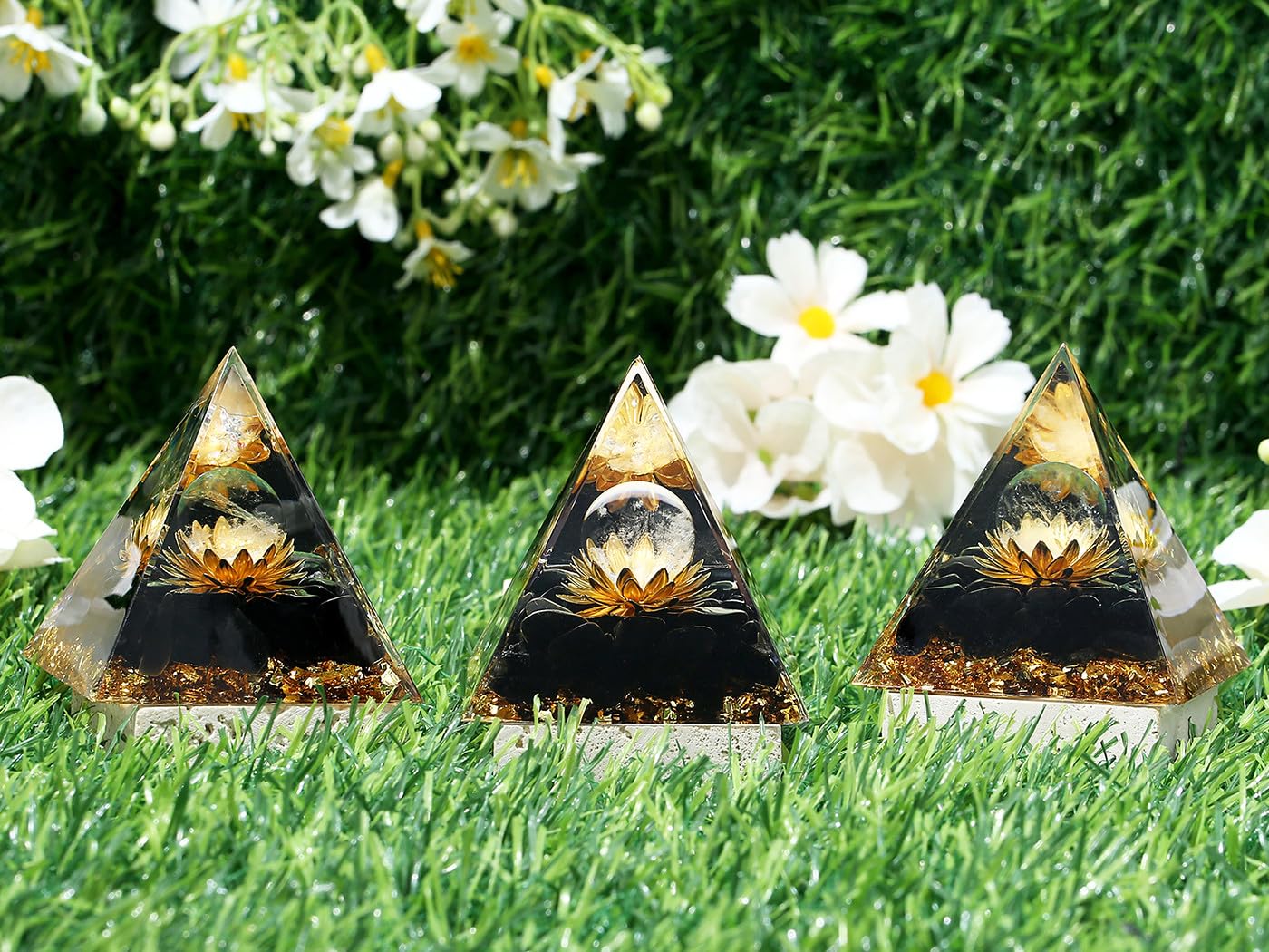 XIANNVXI Healing Crystals Tower,Orgonite Orgone Tower,Lotus Flower Obsidian Crystal Gemstone Wiccan Gifts Witchy Gifts for Women Men Cool Stuff for Bedroom - Image 3