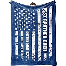 Birthday Gifts for Brother- Cool Flag Blanket with The Man The Myth The Legend- Brother Gifts from Sister Bro, Gift for Bro Adult, Soft Blanket Throw for Bed Sofa Car, 60"x50"