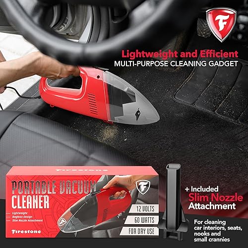 Miniatura 3 de Firestone Aspiradora portátil de mano  Aspiradora de coche, mini aspiradora para pelo de mascotas  Herramienta de limpieza de coche  Aspiradora