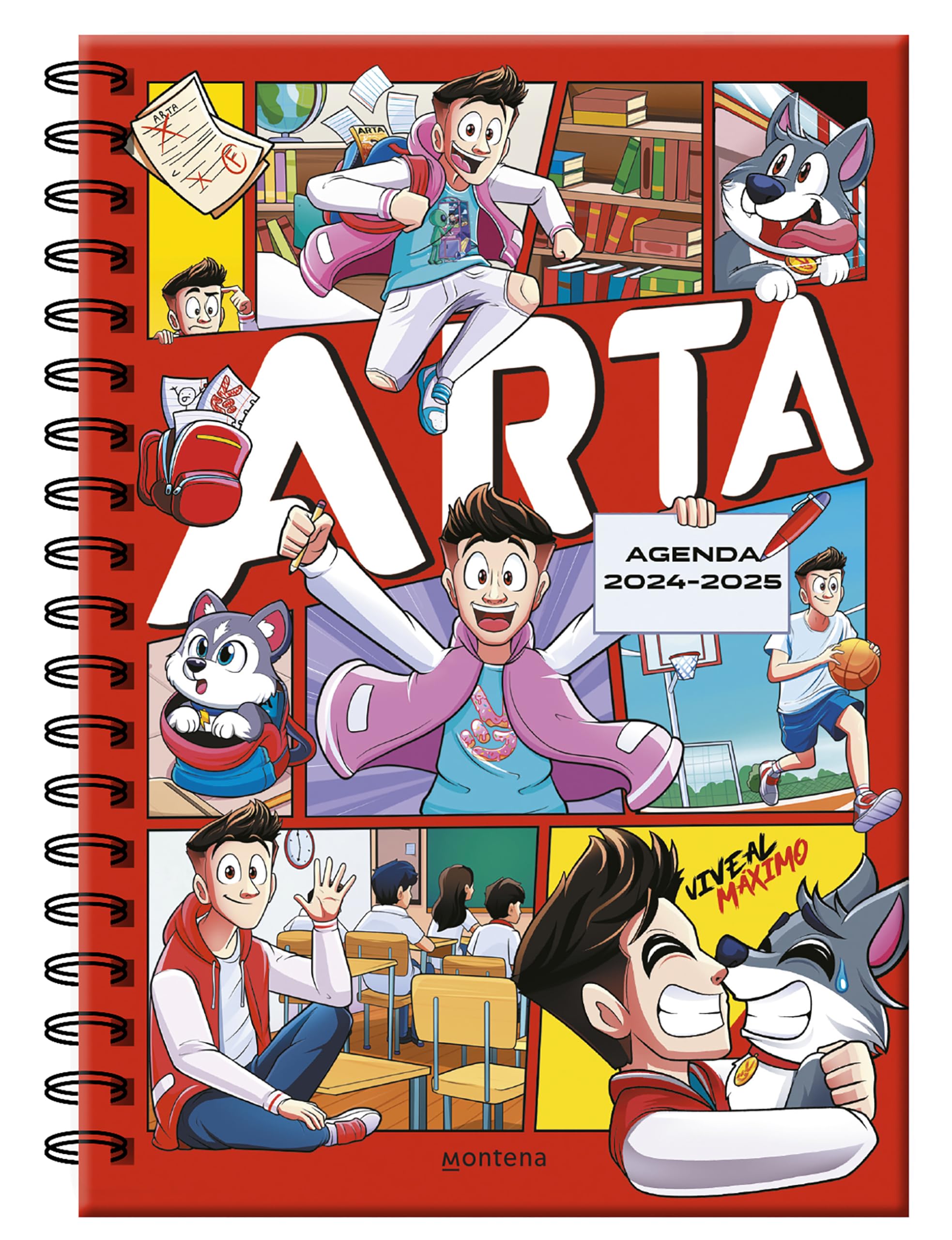 Arta Game - Agenda escolar 2024-2025: Con pasatiempos para niños y niñas (Lo más visto)