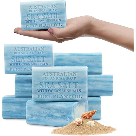 Amazon Com Australian Botanical Soap Sea Salt With Ocean Minerals Pure Plant Oil Soap 6 8 Oz 193g Bars 8 Count Beauty Personal Care
