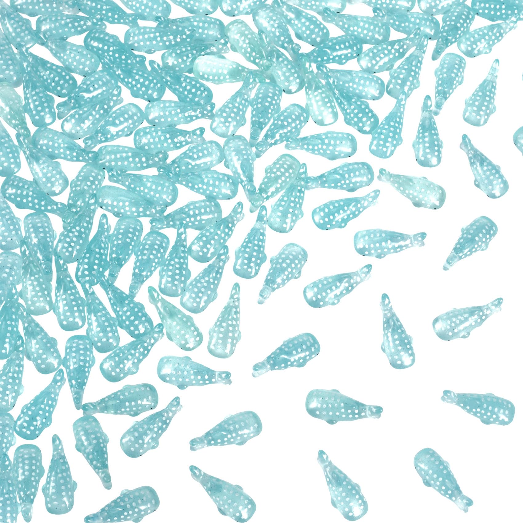 50Pcs Whale Miniature Figurines, Mini Resin Fake Fish Animal Sculptures Blue Ocean Theme Home Decoration for Fairy Garden Succulent Planter Moss Landscape Terrarium DIY Craft