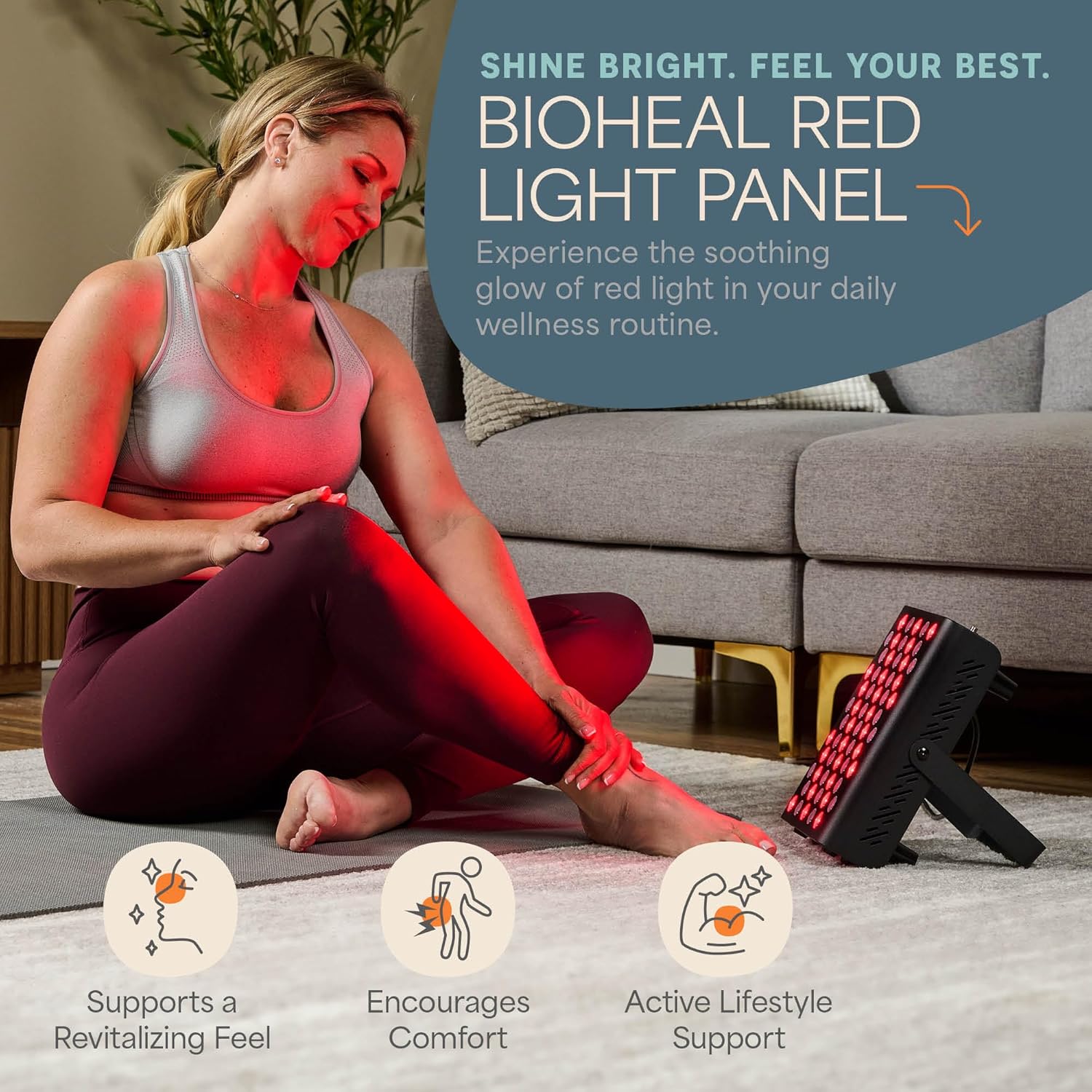 LifePro Red Light Therapy for Body Panel - 90 & 120 Dual Chip LEDs - 660nm & 850nm Near Infrared Full Body Red light Therapy Panel - For Daily Wellness & Comfort -Includes Hanging Kit and Eyewear - Image 2