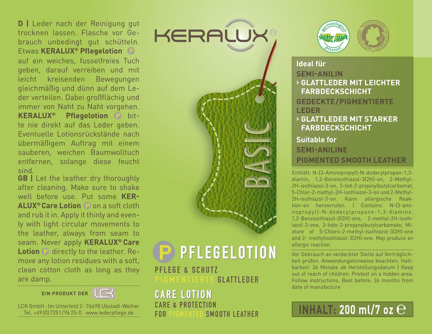 KERALUX Zestaw do pielęgnacji skóry P 2 x 200 ml, bardzo dobrze nadaje się do trwałej skóry UND: CorALUX zestaw do pielęgnacji skóry samochodowej Mini 2 x 50 ml LCK KERAGIL