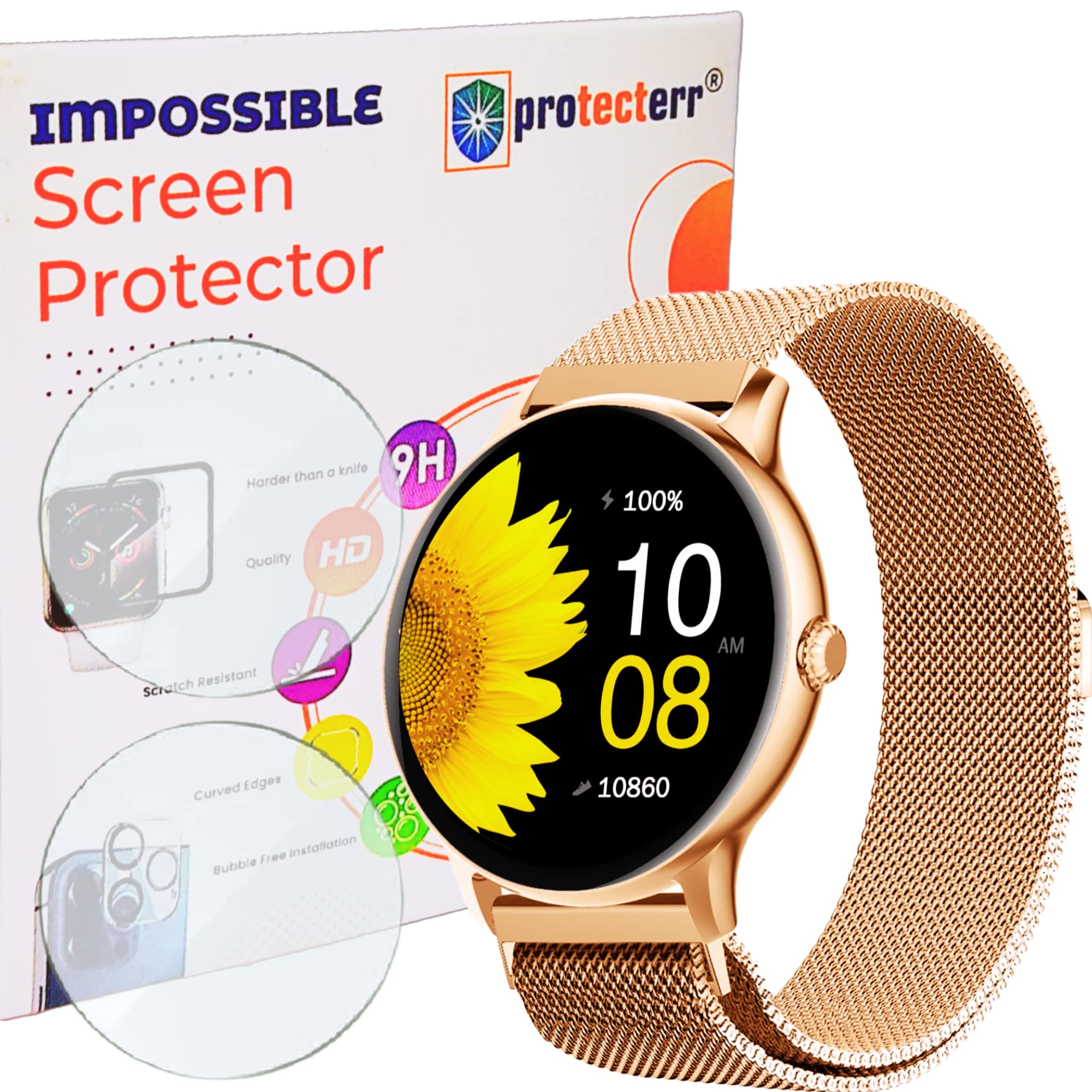 PROTECTERR® Hydrogel TPU Screen Protector for Fire Boltt Phoenix Ultra (1.39") Smartwatch [2 Pack], Ultra-Thin, Flexible, 9H Hardness, Unbreakable, Scratch Guard, NOT TEMPERED GLASS - Perfect Fit