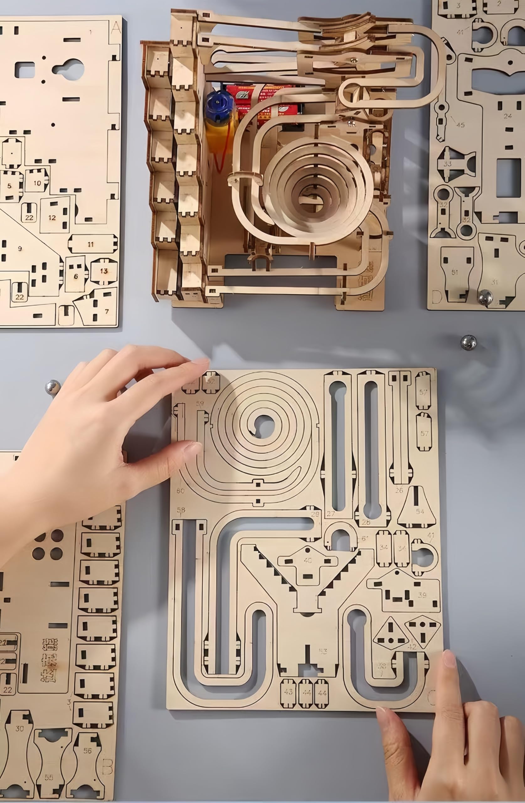Amazon | 木製3Dパズル メカニカルマーブルラン コースター 組み立て