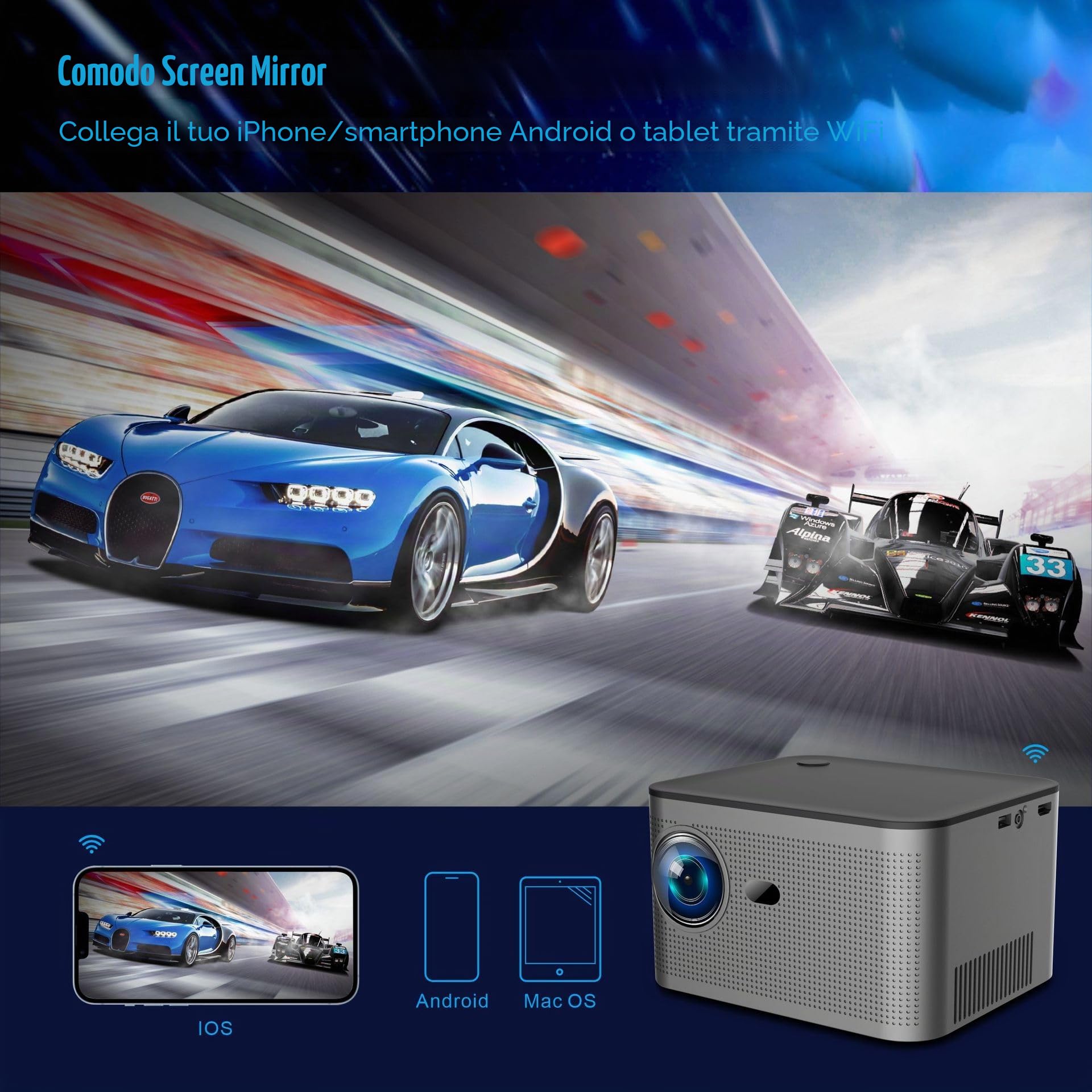 Proiettore 4K, LiveTV.Direct migliorato JmGO X3 UHD 4K Nativo Proiettore Home Cinema Android 3D Smart TV Proiettore Incassato Hi-Fi Stereo Altoparlante