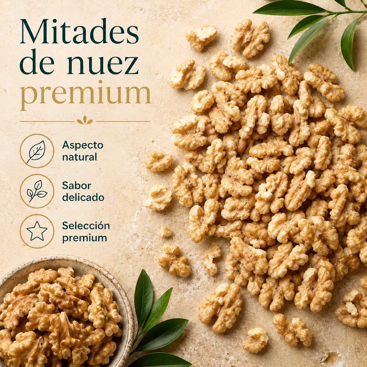 Samskara Nuez Pelada AL VACIO Gran Calibre a Mano Premium 600 g | Nueces Naturales Extra Light, Fruto Seco en Cuartos, Snack Gourmet 100% Natural sin sal