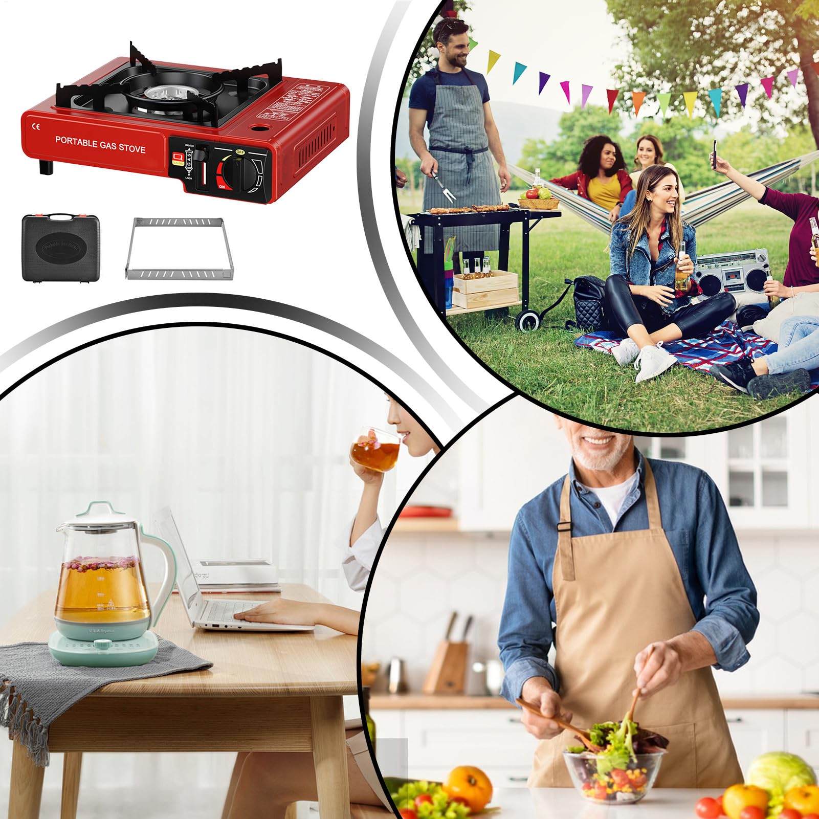 Fornello da Campeggio Fornello Ad Aria Portatile Per Escursionismo | Cucina da Esterno per Preparazione , Ideale per Giardino Zaino in Spalla e Regalo