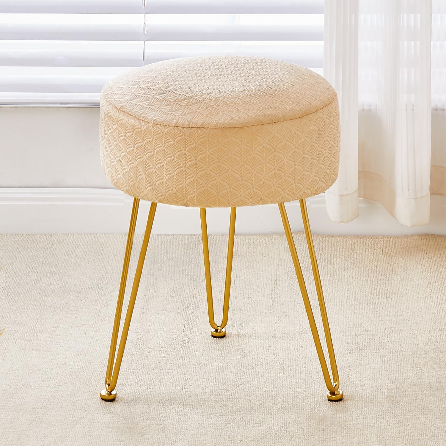 Amazon.com: Wimarsbon Vanity Stool Foot Stools Velvet Ottoman Stool ...