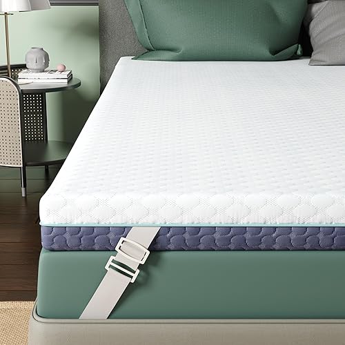 3 Inch Firm Mattress Topper Full Size, Memory Foam Bed Topper with Soft & Firm Options for Back Pain Relief, Mattress Topper with 2-Sided Cover, Ergonomic 5-Zone Design, CertiPUR Certified