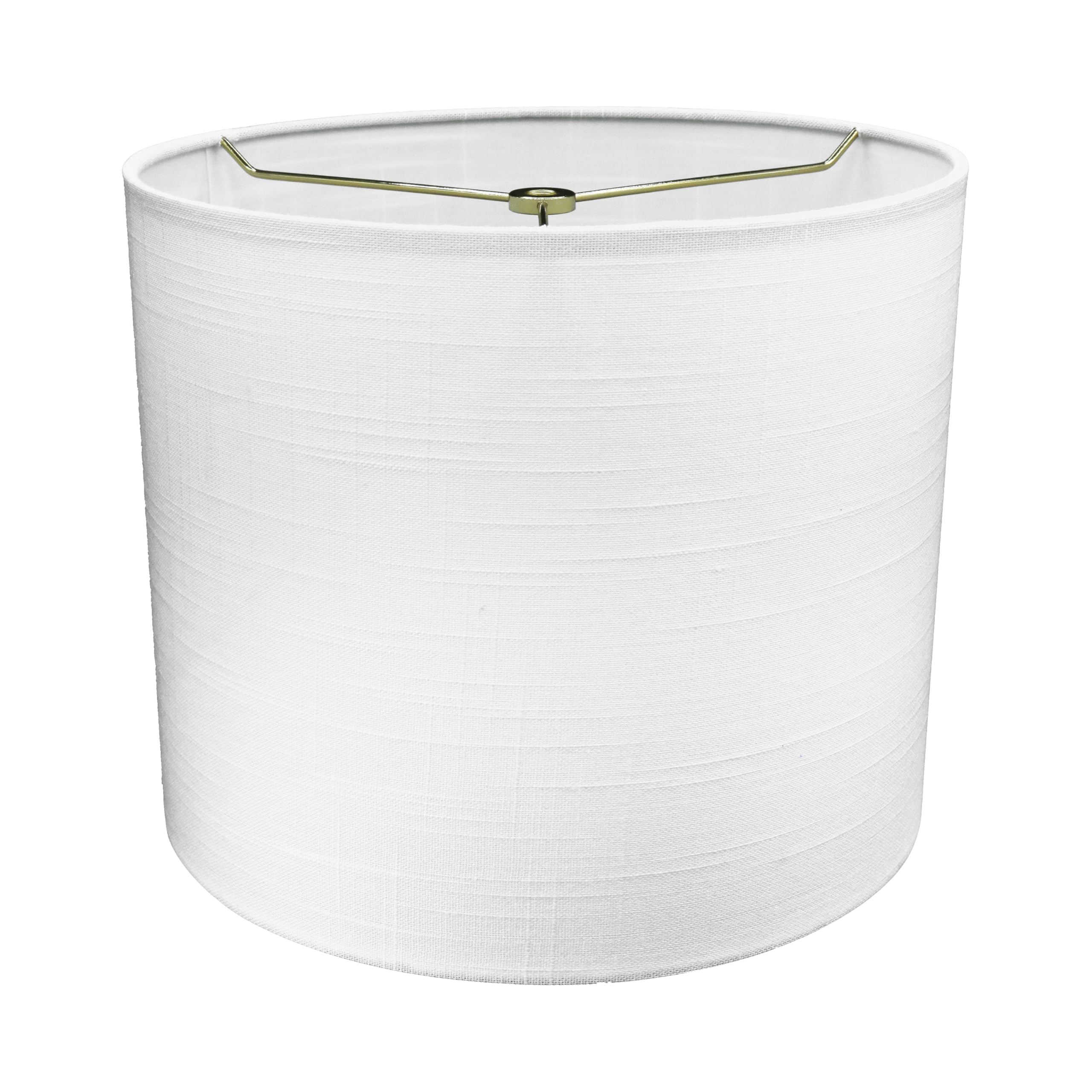 31105, Transitional Drum Lamp Shade, 12" Top x 12" Bottom x 10" Height, Off White Fabric w/Spider Fitter