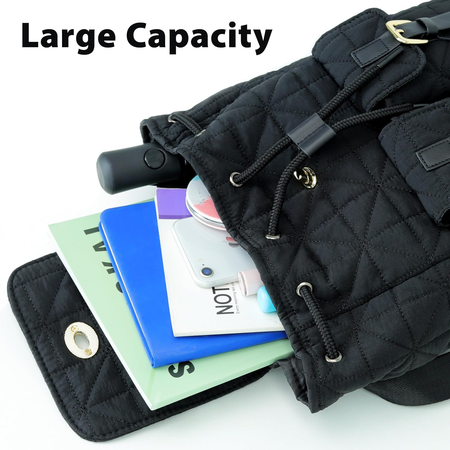 Small Backpack for Women, Mini Puffer Purse with Anti-theft Pocket, Small Waterproof Purse with Magnetic Closure & Multi-Pocket, Lightweight Quilted Daypack for Work, Travel, School - Image 7