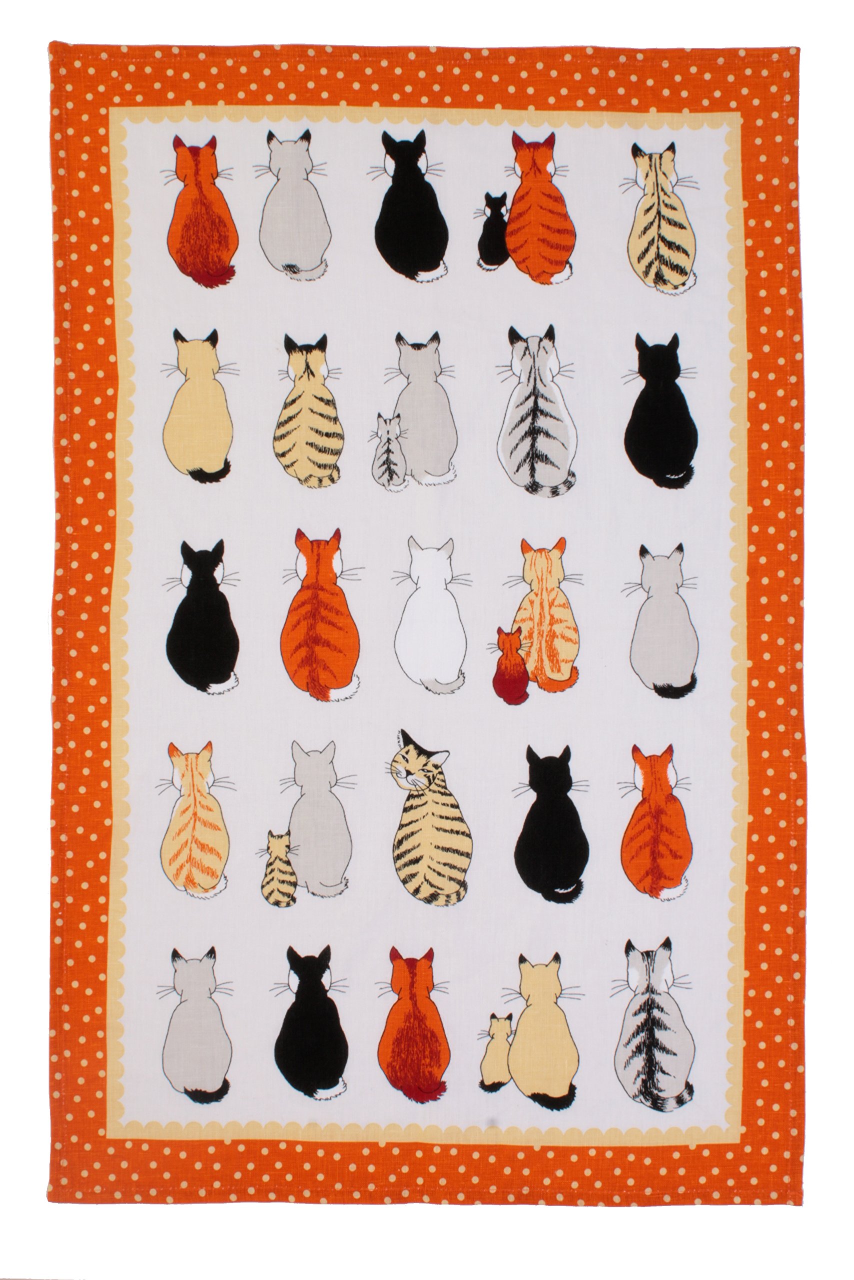 Torchon Lin Ulster Weavers - Motifs Chats - 74x48cm - Lavable Machine