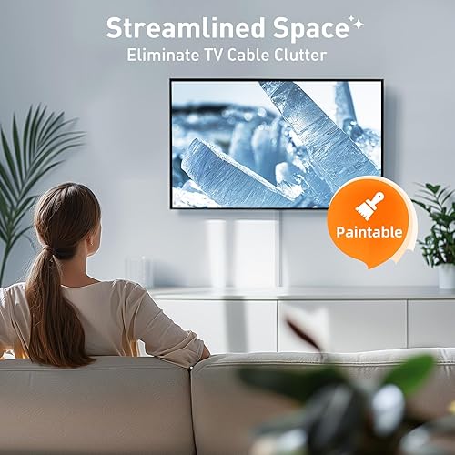 Miniatura 8 de Delamu Ocultador de cable de TV, cubiertas de cable para 2 a 3 cables en la pared, cubiertas de alambre pintables para cables, instalación más fácil