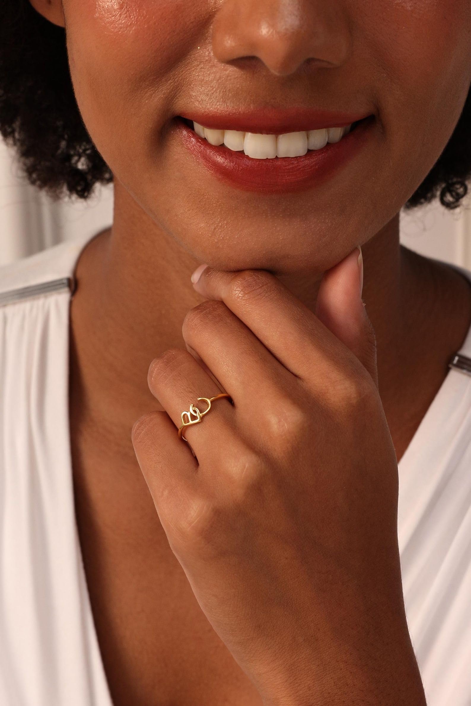Inicial Anillo personalizado 925 Plata dos iniciales Joyería colgante Joyería Personalizada Nombre de la gema Anniversario Día de la Madre