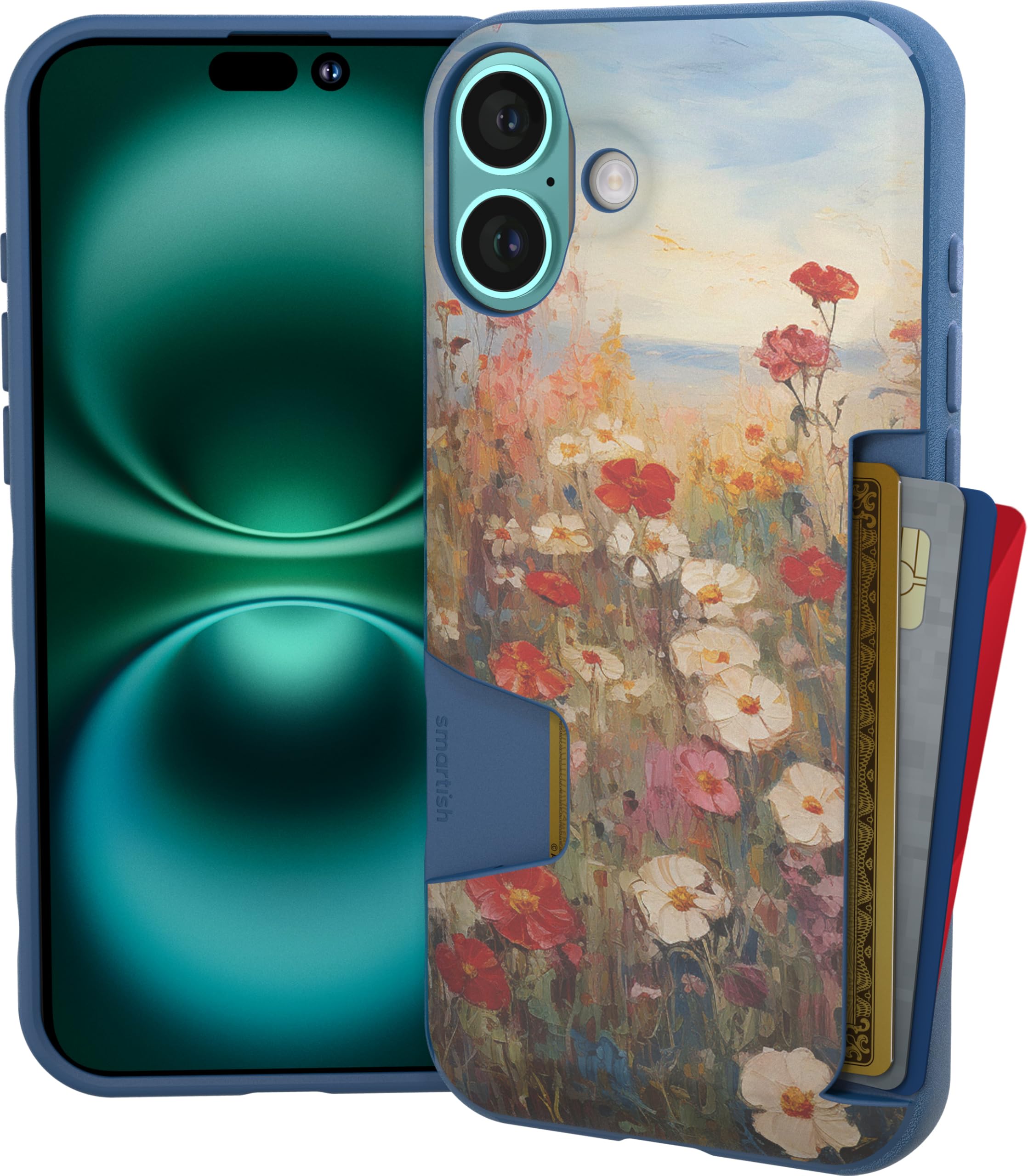 Smartish® iPhone 16 Plus Wallet Case - Wallet Slayer Vol. 1 [Slim + Protective] Credit Card Holder - Drop Tested Hidden Flip Card Slot Cover