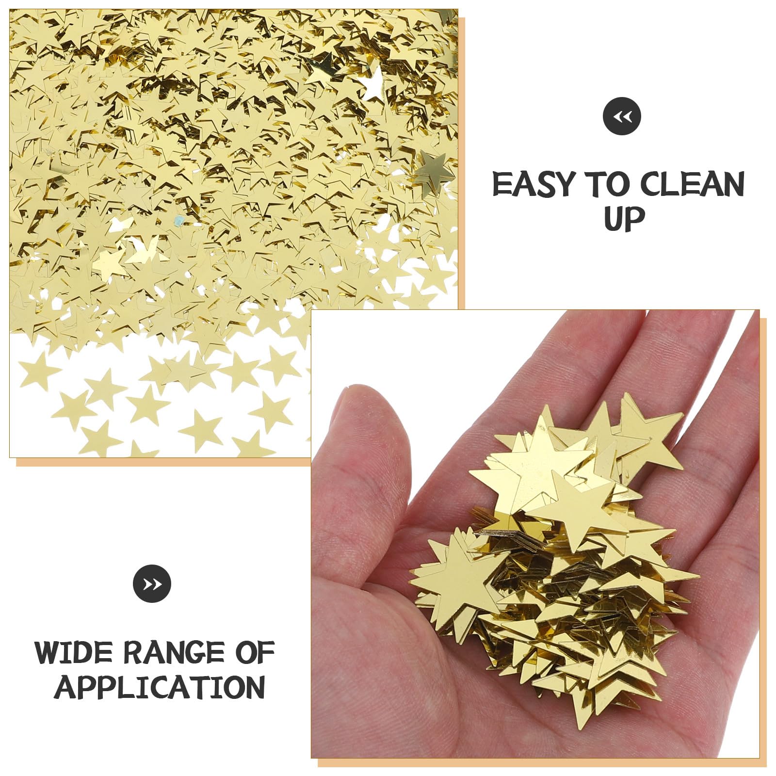 NUOBESTY 1 Beutel Tischkonfetti Goldene Sterne – Sternenförmige Tischstreuung für Partydekorationen – Funkelndes Konfetti für Abschlussfeiern, Hochzeiten, Jubiläen und Weihnachten