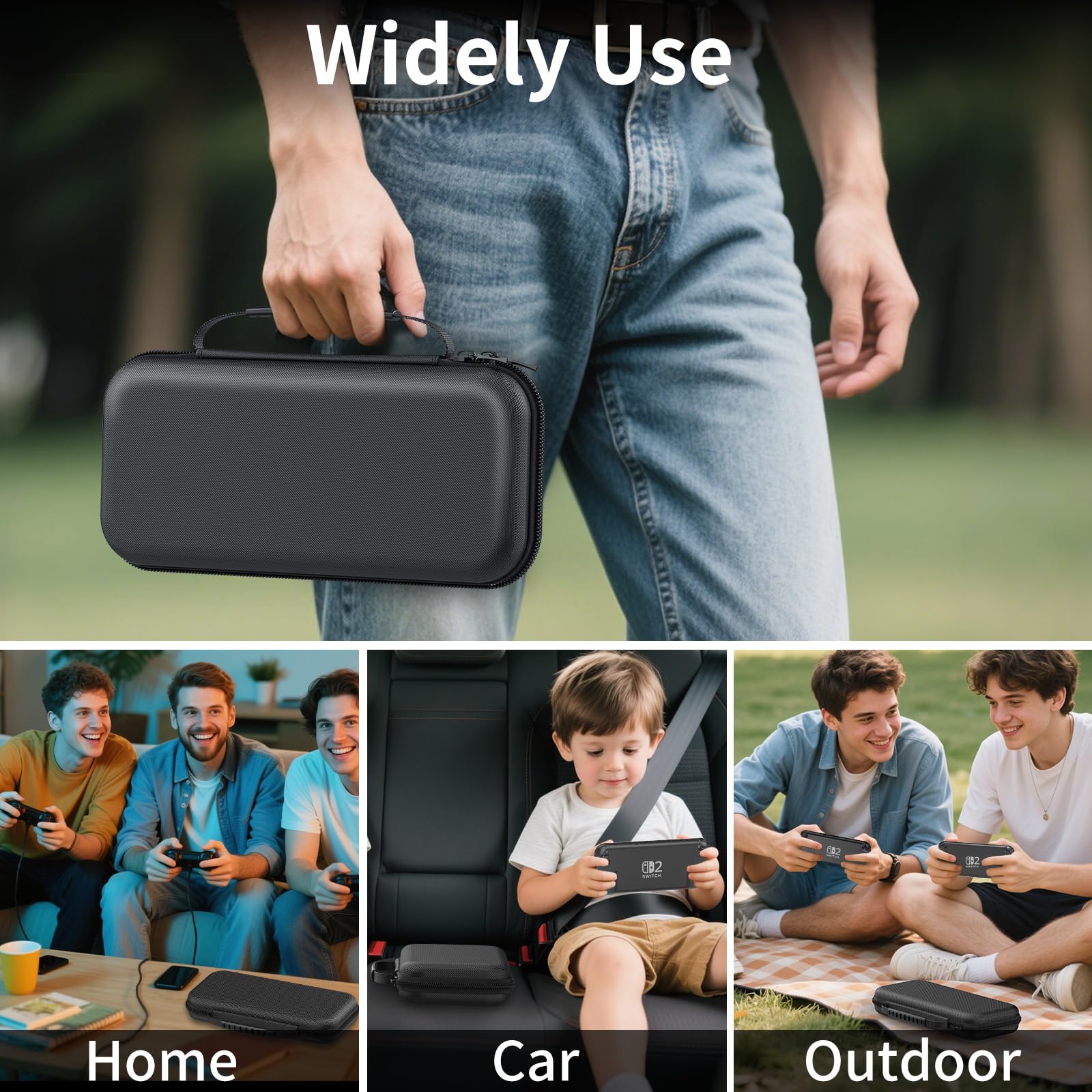 HEYSTOP [48 Pezzi] Custodia per Nintendo Switch 2 Custodia da Viaggio Portatile con Protezione Rigida Completa Ampia capacità di Archiviazione e 18 Slot per Schede di Gioco per Accessori Switch 2