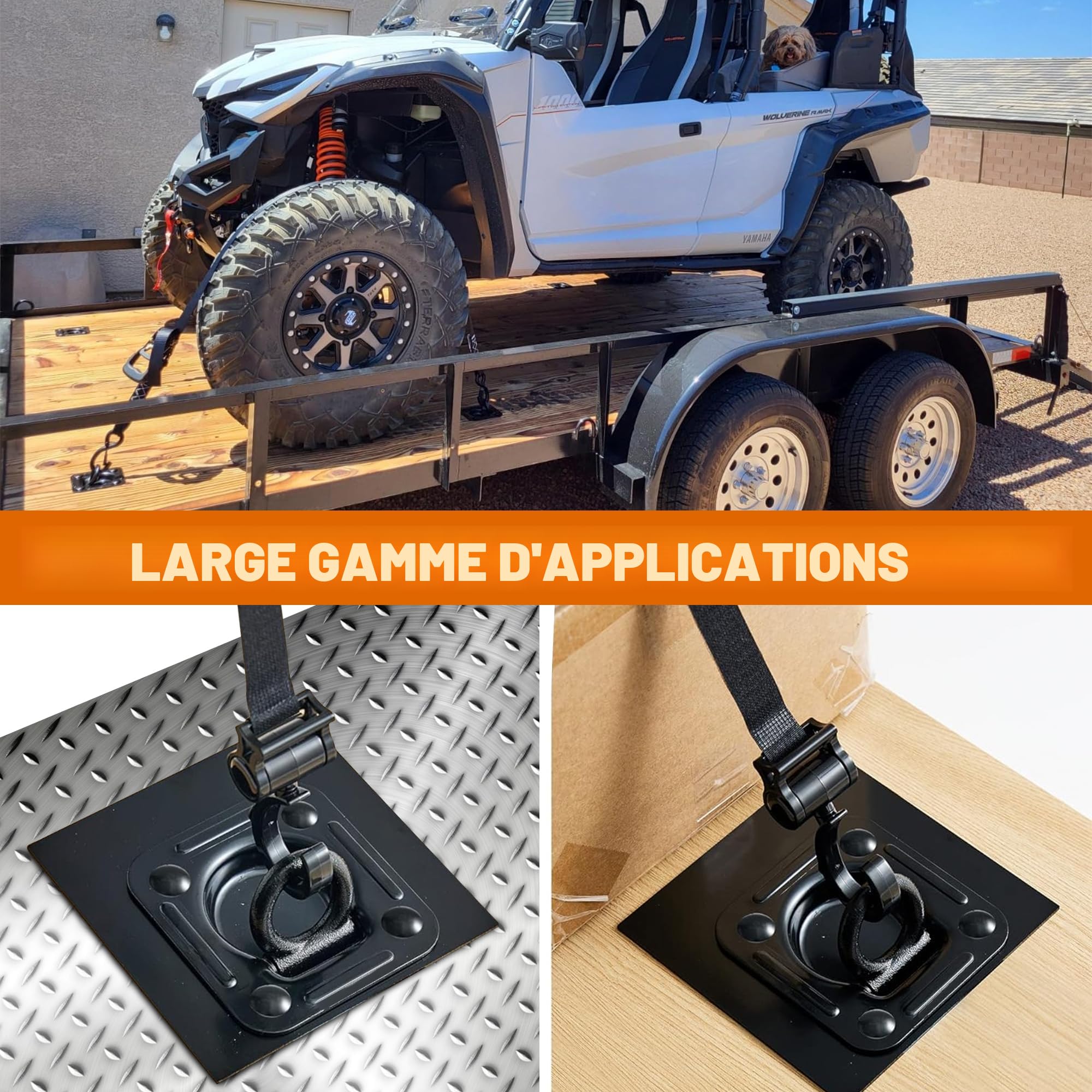 Anneau Arrimage Anneaux En D Acier Inoxydable 304 - Lot De 4 - 56x66 Mm - Ancrage Sol Pour Bateau, Remorque, Camion Anneaux Arrimage