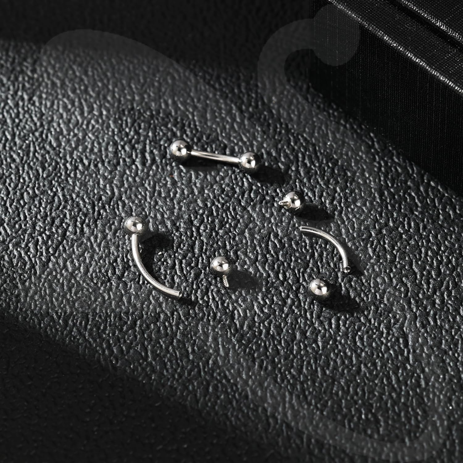 ZS 10 pezzi 16G/18G Spike sopracciglio Piercing Jewellry, filo interno curvo bilanciere verticale labret labbro, Spike Trago Helix orecchini Rook naso ponte anelli