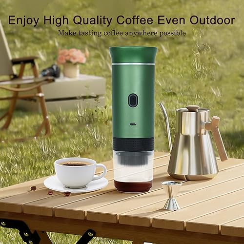 Miniatura 5 de LumoShine Máquina de café expreso portátil, mini máquina de café expreso, cafetera autocalentable compatible con café molido, cápsula para camping,