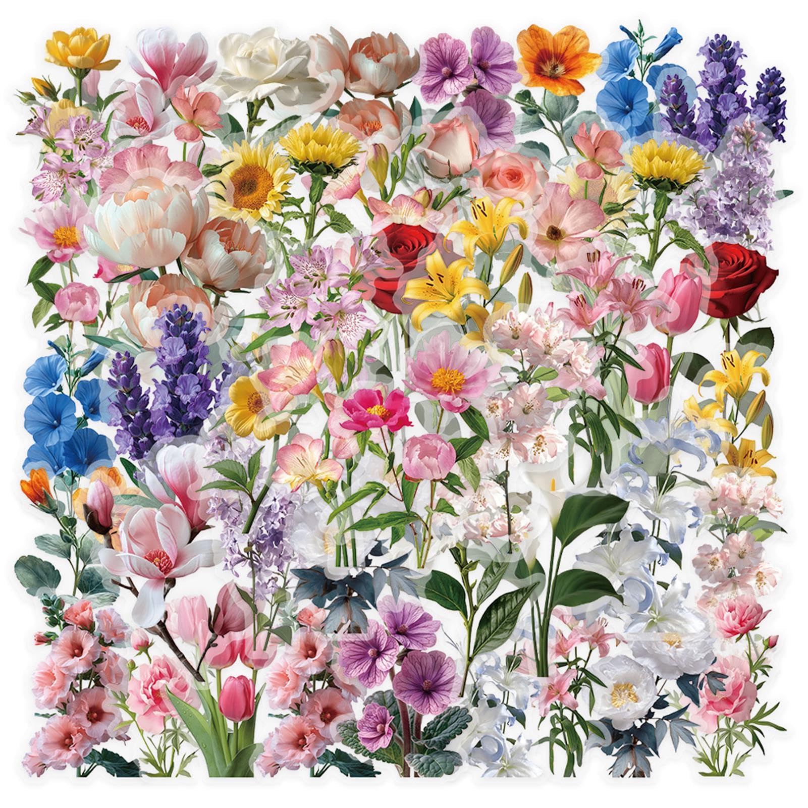 200Pcs Transparent Flower Stickers for Scrapbooking, Self-Adhesive Floral Stickers, Natural Flowers Aesthetic Scrapbook Stickers for Water Bottles, Laptop, Craft, Card Making, Scrapbook Supplies