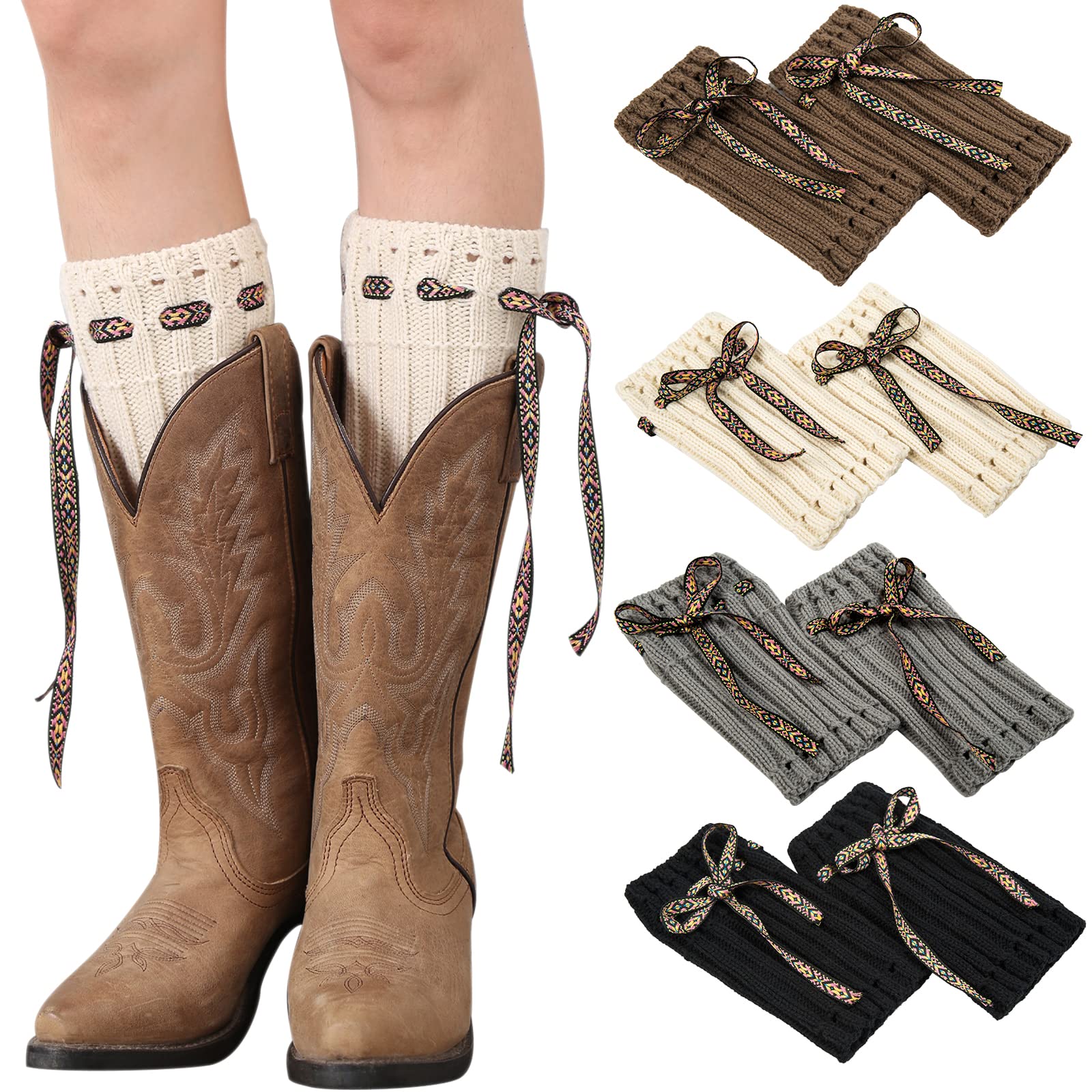 Scaldamuscoli Per Stivali Donna - 2 Paia, Maglia Calda, Bottoni E Polsini, Ideali Per Autunno E Inverno - Foto 2