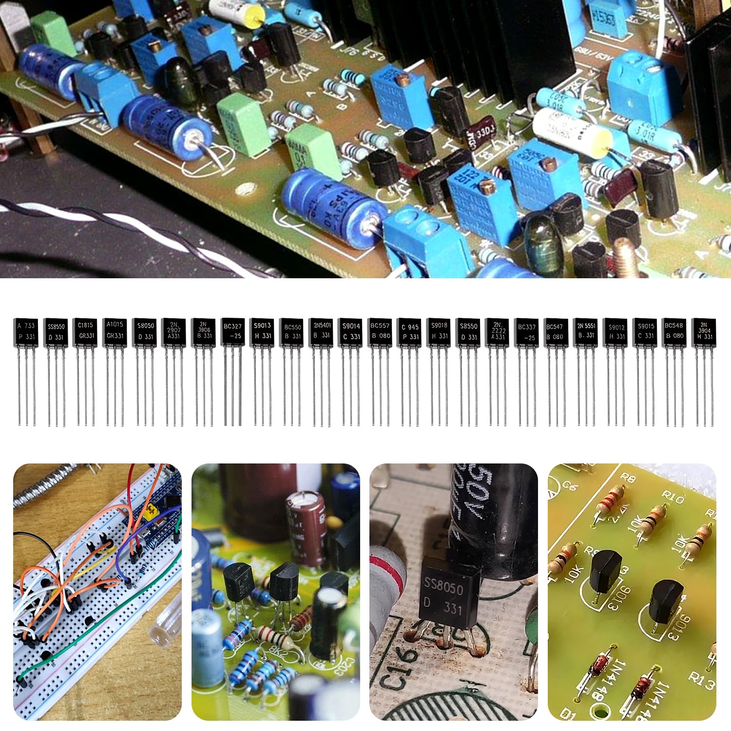 YIXISI 480 Pezzi Transistor Kit NPN PNP A1015 2N2222 2N2907 SS8550