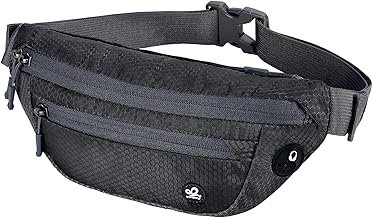 WATERFLY Bum Bag Sport Small: Sporty Unisex Waist Bag Stylish Lightweight Hipbag for Outdoor Travel Hiking Travel Men Women, black, Sports