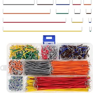 840 Pieces Jumper Cables, Breadboard Jumper Cables, 14 Lengths Flexible Jumper Cables, 0.3-5 cm, Multicolour Electronics, U Shape Breadboard Jumper Cables for Circuit Soldering