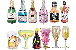 12PCS Aluminum Foil Drink Mylar Balloons Decorations Pack for Birthdays