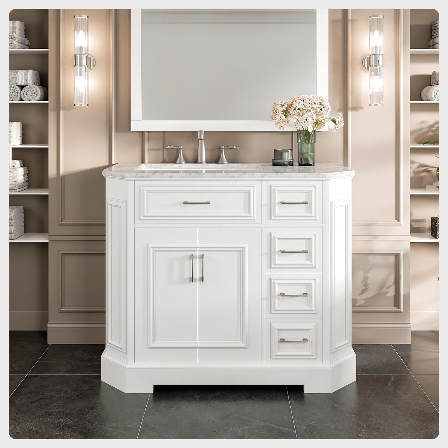 Amazon.com: Eviva Glory Bathroom Vanity with Sink - 42 Inch Wood ...