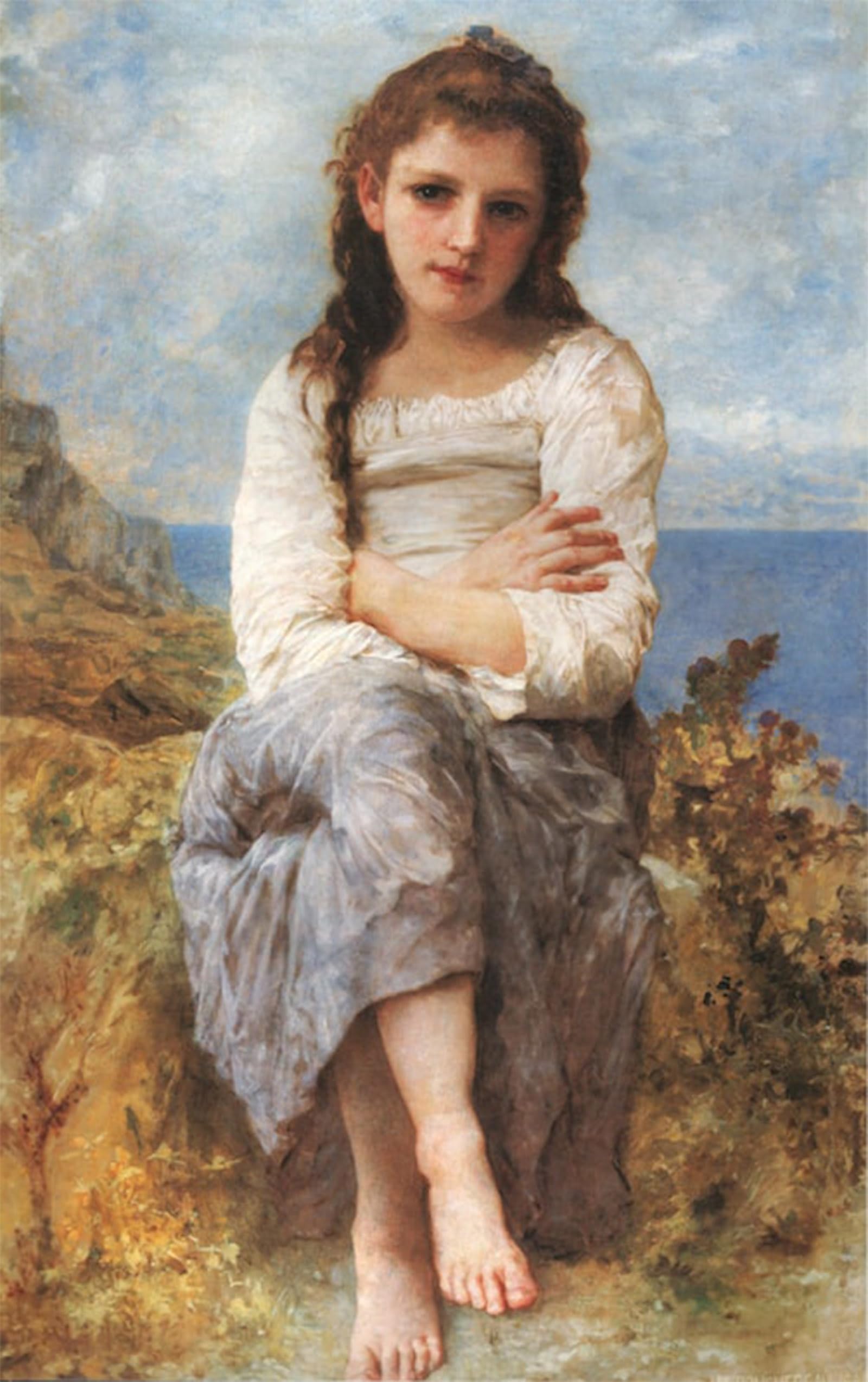 SERENDIPITP Retro Picture Poster Wall Art Pictures Painting Far Niente William Adolphe Bouguereau Wall Art Canvas Print for Wall Decor 60x90cm