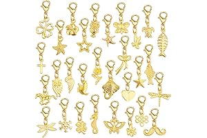 30 Pieces Bikini Charms: Golden Clip-on Charm Pendants for DIY Jewelry Creations