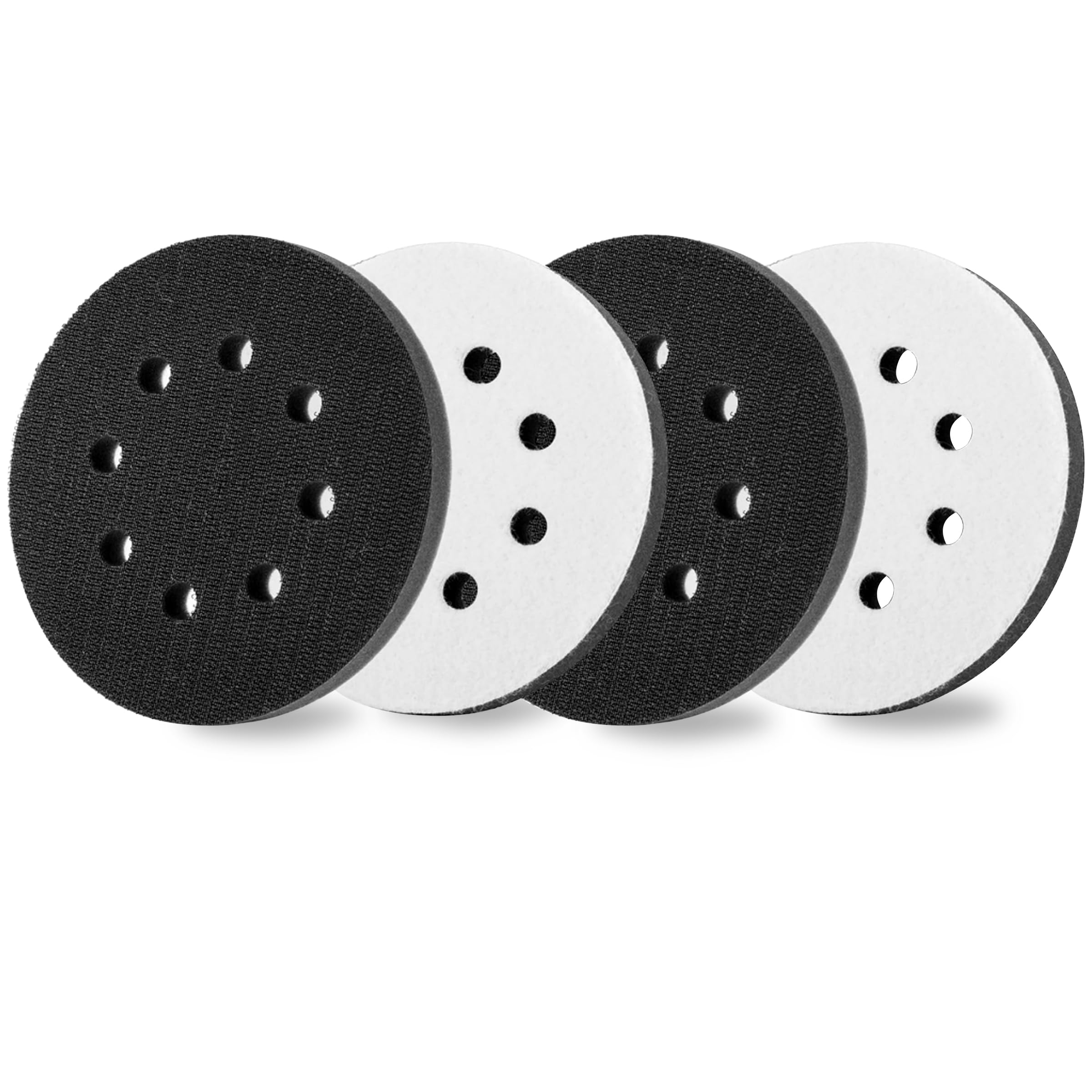 4Pcs 125mm 8 Holes Orbital Sander Pads, 5 inch Interface Pad