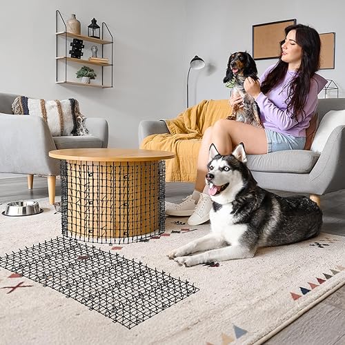 Miniatura 2 de Zopeal 1 rollo de 158 x 12 pulgadas1 rollo de espigas para gatos que mantienen al perro fuera del sofá, tapete disuasorio para gatos, valla con