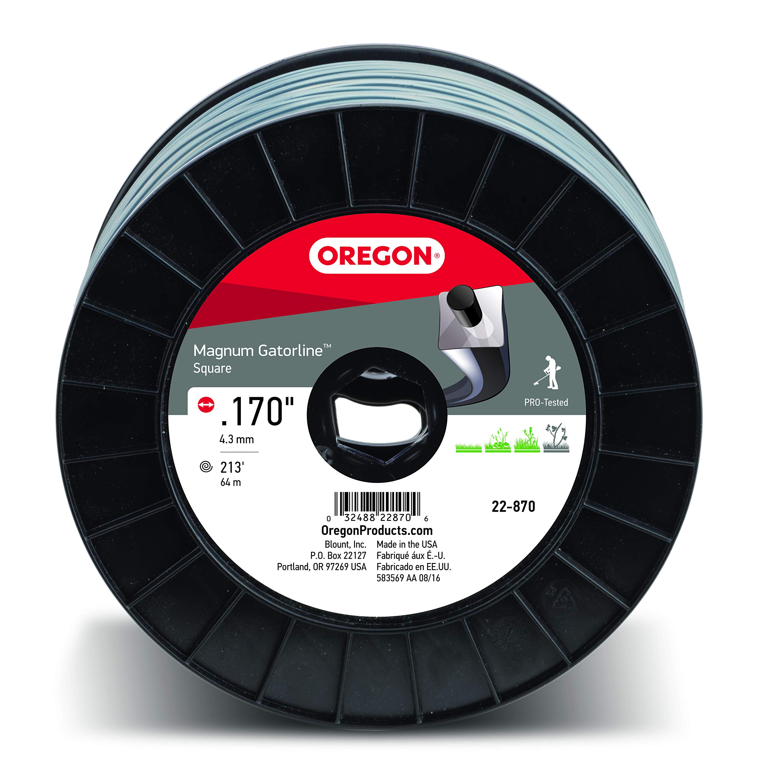 Oregon 22-870 SQUARE MAGNUM GATORLINE .170 3LB SPOOL