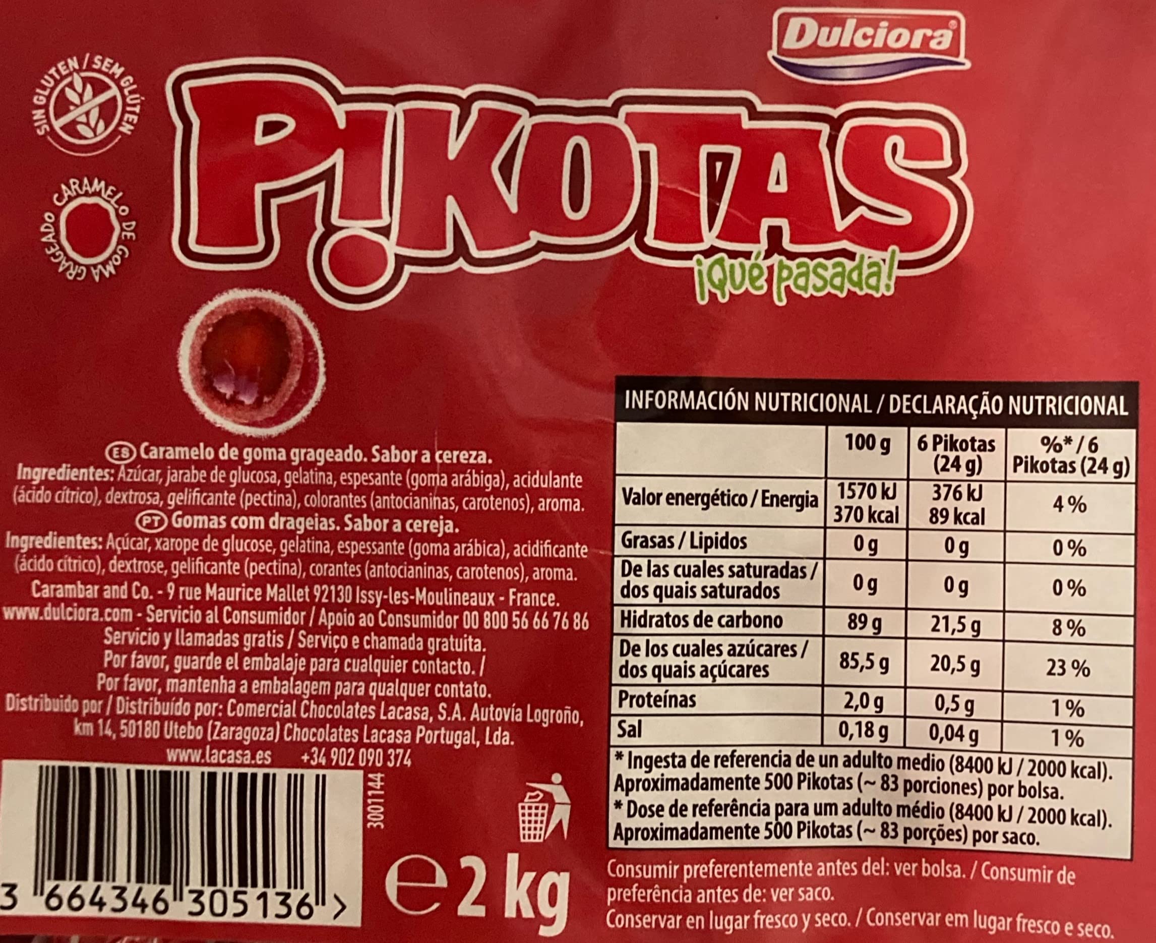 Pack Dulciora Pikotas Cereza 2 kg + Gummy Jellies 2 kg + Maíz Rosetero Oro del Mediterráneo 500 g
