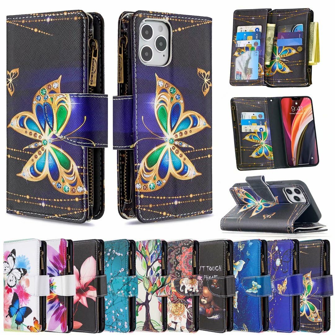 Generic Funda compatible con withiPhone 12 (Couleur: oso pequeño) Funda de piel con tapa y cremallera