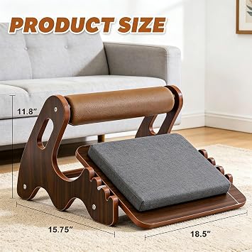 NCONCO Foot Rest for Under Desk, Brown Wooden 3 Height Adjustable
