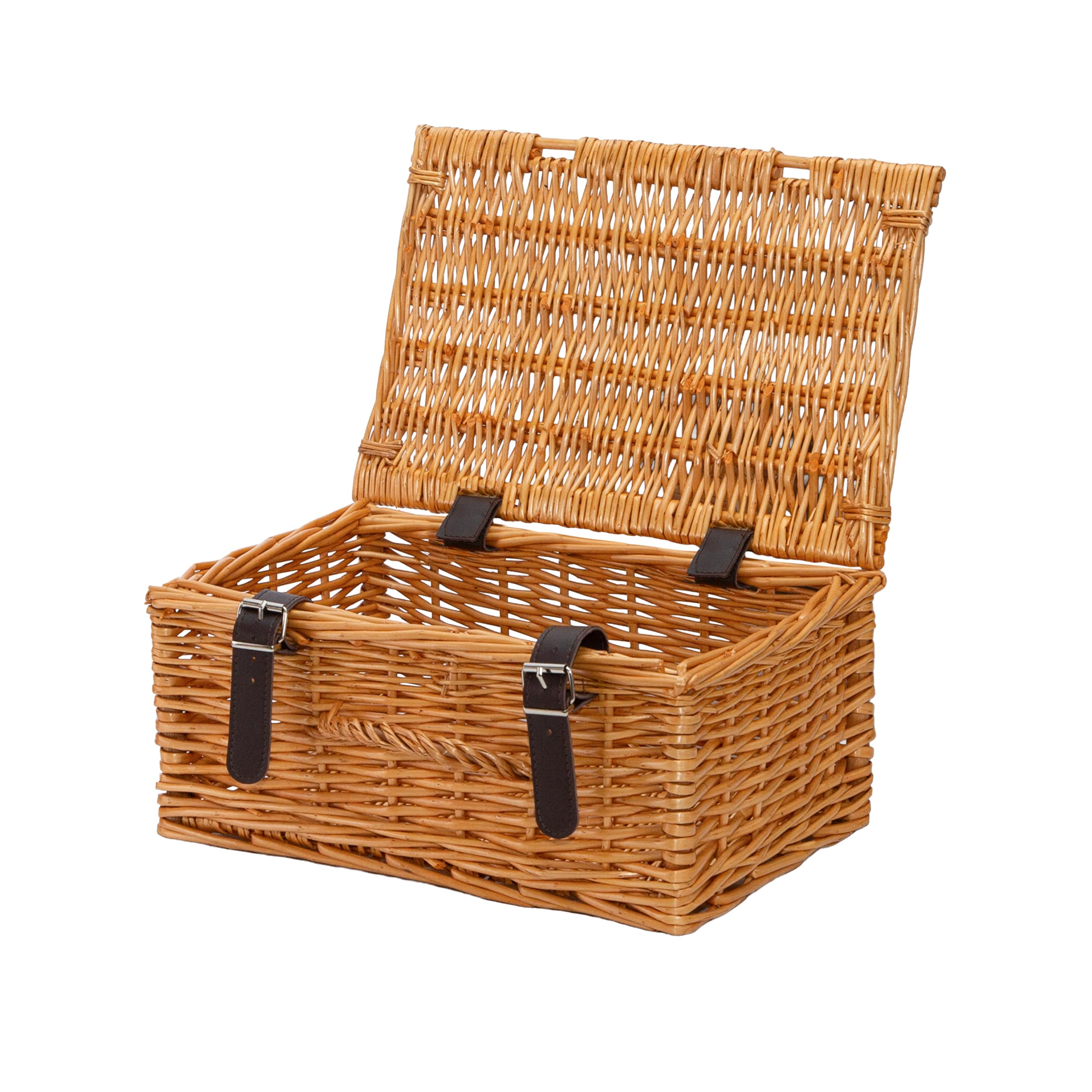 Wickerfield Honey Small Wicker Hamper With Lid, Gift Hamper Storage Basket