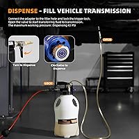 Vista 3 de FOUR UNCLES Bomba de fluido de transmisión de 10L - Extractor y dispensador de fluidos de transmisión neumática con 15 adaptadores de metal ATF