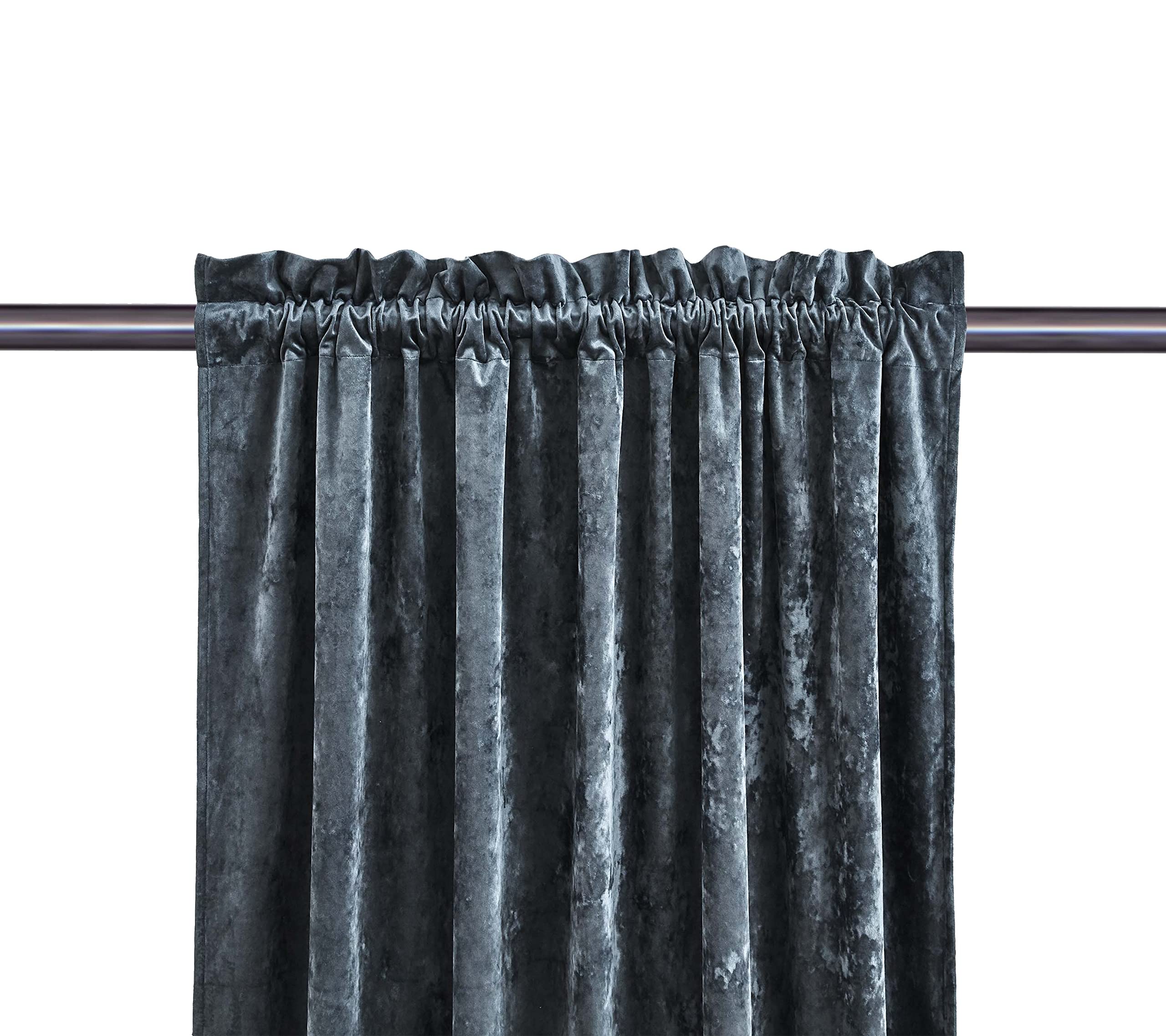 Chezmoi Collection Lux Storm - Juego de 2 paneles de cortinas de terciopelo afelpado para oscurecer la habitación, con bolsillo para cortinero, para sala de estar, dormitorio, 50 pulgadas de ancho x