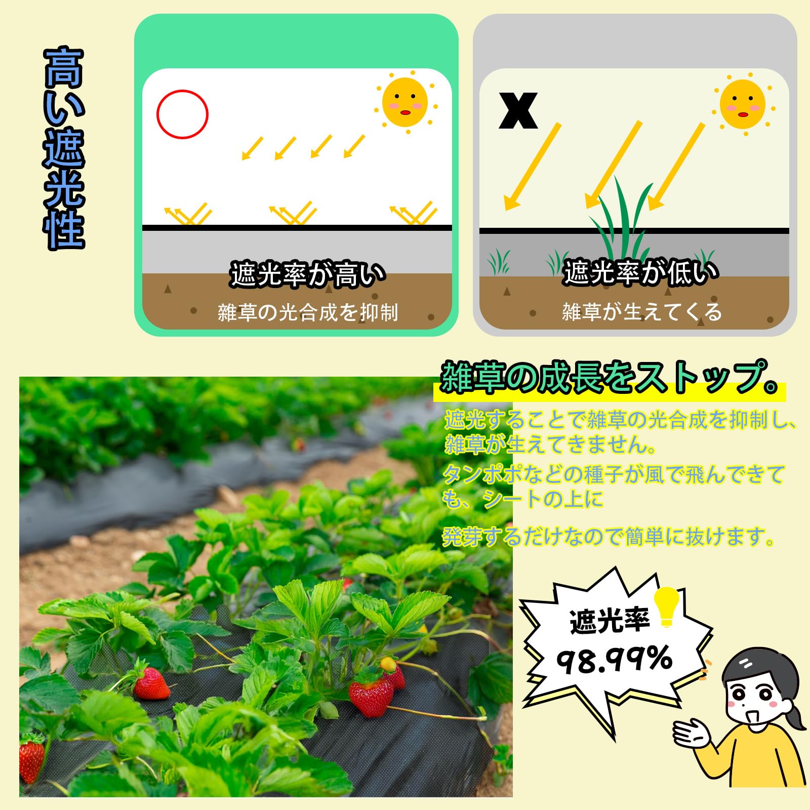 防草シート 厚手 高耐久 2×50M シート防草 不織布 除草シート補修テープ Amazon | 防草シート 厚手 高耐久 2×50M シート防草 不織布 除草シート