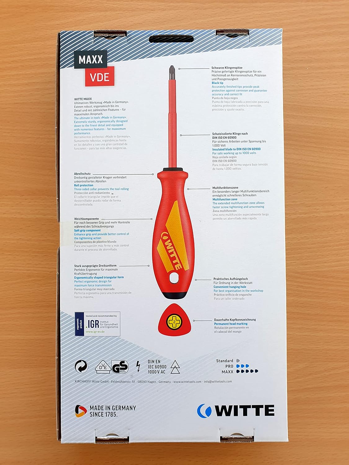 WITTE MAXX VDE 1000v Professional Grade Electrician Screwdriver Set 6 Pieces