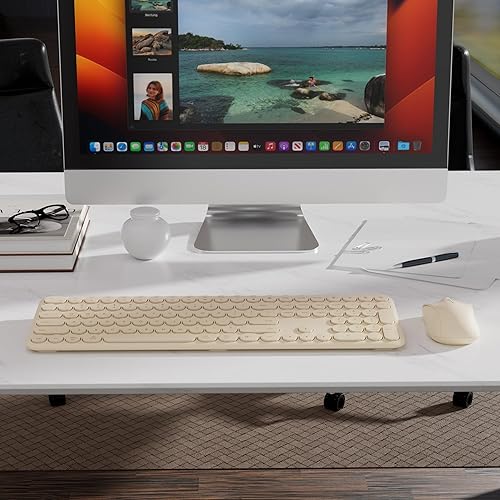 Miniatura 8 de Combo de teclado y mouse inalámbricos, teclado silencioso estético de 2.4 GHz y mouse inalámbricos, teclado ultrafino de 110 teclas de tamaño