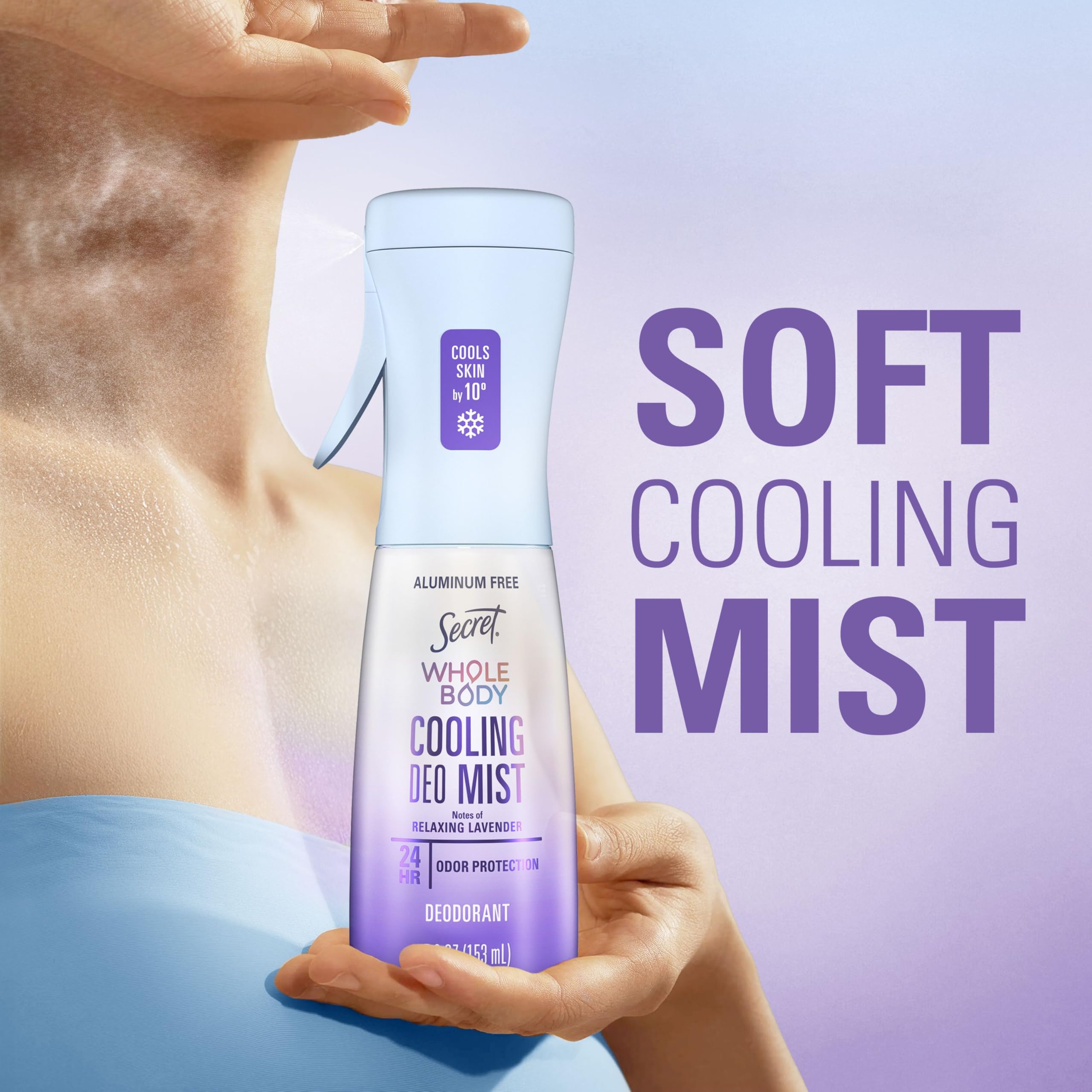 Secret Whole Body Cooling Deodorant Mist, Relaxing Lavender, Aluminum Free, 153 mL - 5