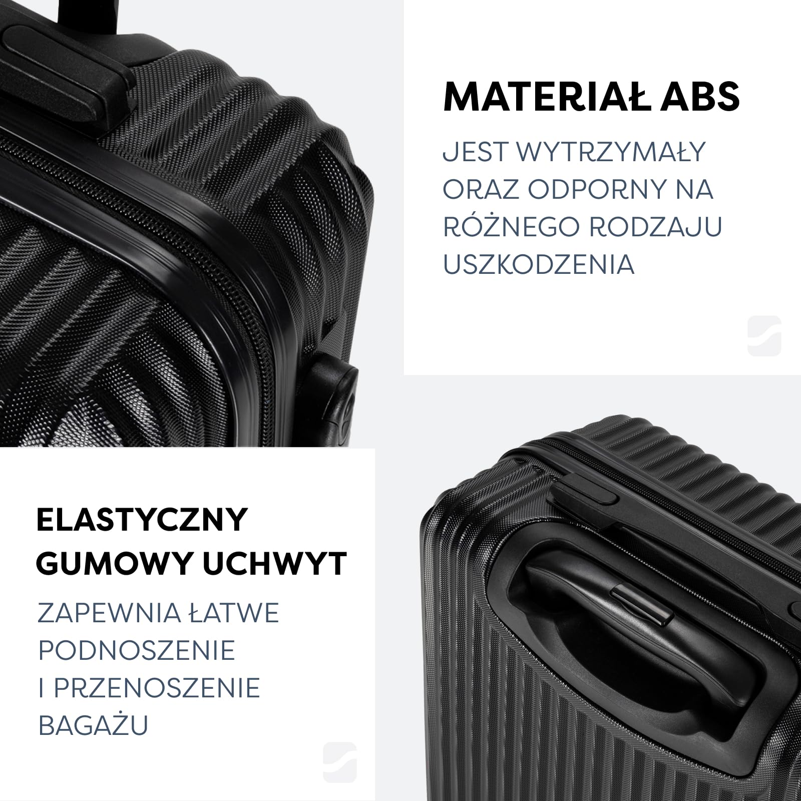 Walizka kabinowa czarna, Bagaż kabinowy 55x39x20cm, 36 L, Materiał ABS, Zamek szyfrowy, Walizka podróżna, Bagaż podręczny na 4 kółkach, Elastyczna rączka, Mała walizka kabinowa twarda